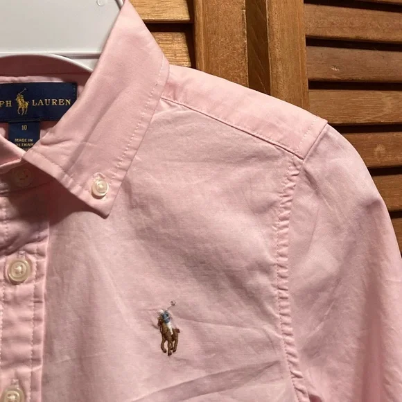 Ralph Lauren Pink Buttoned Collar Shirt Dress - Picture 4 of 13